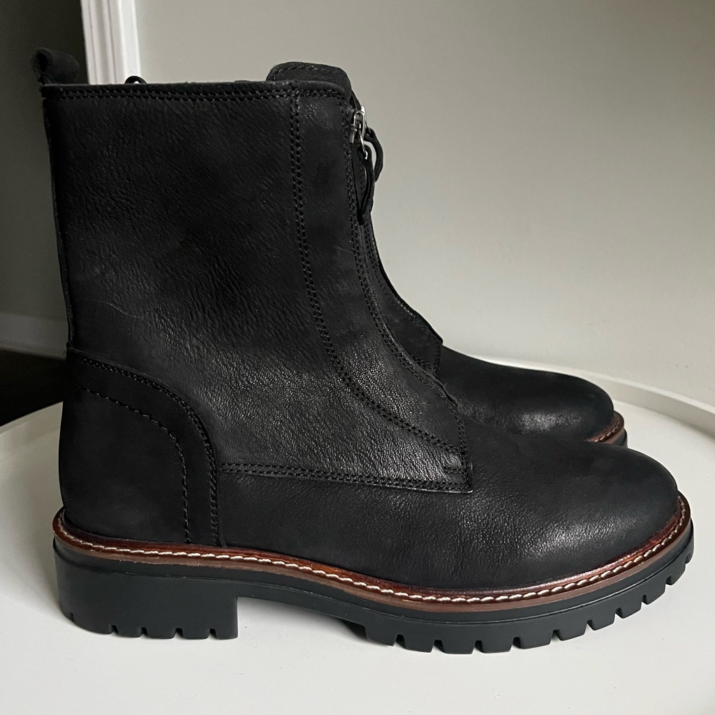 Nwt Alberto Torresi Women’s Black Leather Zip Boots Eu Size 40/Us Size 9